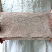 Blush Satin and Latte Lace Clutch