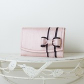Small Wedding Envelope Clutch - Blush Pink Dupioni Silk with Bow