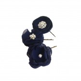 Navy Blue Hair Flowers for Nautical Wedding