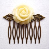 Ivory Rose Hair Comb