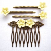 Vanilla Flower Hair Piece Set