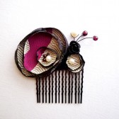 Black Silver & Wine Hair Comb