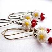 White Daisy Bridesmaid Earrings