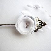 White Flower Vintage Pin