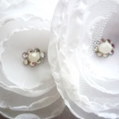 White Double Flower Hair Barrette