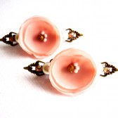 Soft Pink Silk Flower Hair Barrette