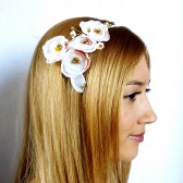 Gold & White Hairband