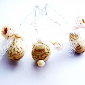 Gold and White Hair Pin Set