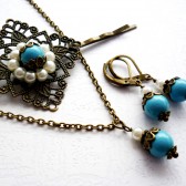 Turquoise & White Bridal Set