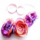 Peach & Lilac Floral Headband