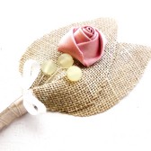 Blush, Mint, Burlap Boutonniere