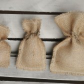 Burlap Fringe Favor Bags w/ Jute Twine