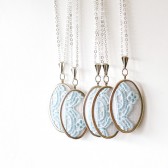 Baby blue lace necklace for bridesmaids