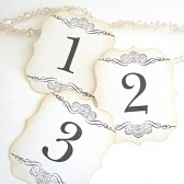 White Elegant Table Number Cards