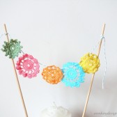 Doily Cake Topper Bunting