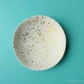 Gilded Speckled Ring Bowl Clay Ring Dish