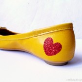 Red Glitter Heart Shoe Sticker 