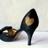 Gold Glitter Heart Shoe Sticker Bridal Shoe Decal