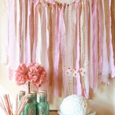 Fabric Garland Rag Streamer Backdrop with Burlap and Lace