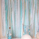 Fabric Garland Rag Streamer Backdrop with Mint Fabric , Lace and Tulle