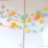 Paper Rosettes Garland Hanging Medallions Backdrop