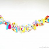 Rag Tie Garland Knotted Fabric Streamer Backdrop in Summer Colors