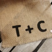 Personalized Natural Fringe Burlap Table Runner-Many Lengths Available