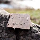 Wood Guest Book with Personalized Heart