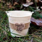 Shabby Flower Girl Pail with Burlap