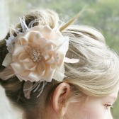 Bridal Headpiece Hair Flower in Peach BlushP