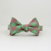 Pink and Green Gingham Bow Tie