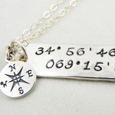 Wherever I May Roam Latitude Longitude Pendant