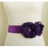 Purple Bridal Dress Sash