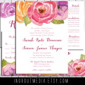 Rustic wedding Suite- the Painted Ranunculus - watercolor, floral, rustic vintage
