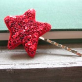 Ruby Stardust Sequin Star Hair Pin