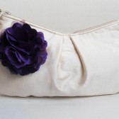 Ivory Silk Wristlet with fabric blossom 