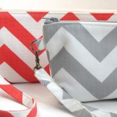 Chevron stripe wristlet 