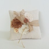burlap and lace ring pillow 