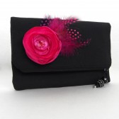 Black and fuschia clutch 
