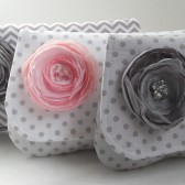 Pink and Gray bridesmaids clutch 