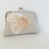Blush and ivory bridesmaids clutch 