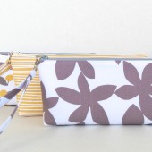 Gray and Yellow wristlet 