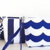 Navy and White Wristlets 