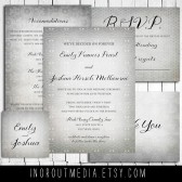 Silver Swirls Rustic Invitation Suite