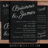 Chalkboard simple invitation suite - rustic chalkbhoard style