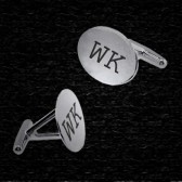 solid sterling silver engraved initial cuff links
