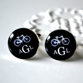 Bike and Monogram cufflinks
