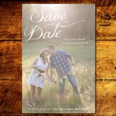 Vintage Script Photo Save the Date
