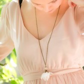 Sheer Ivory Flower Necklace