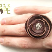 Leather Flower Ring
